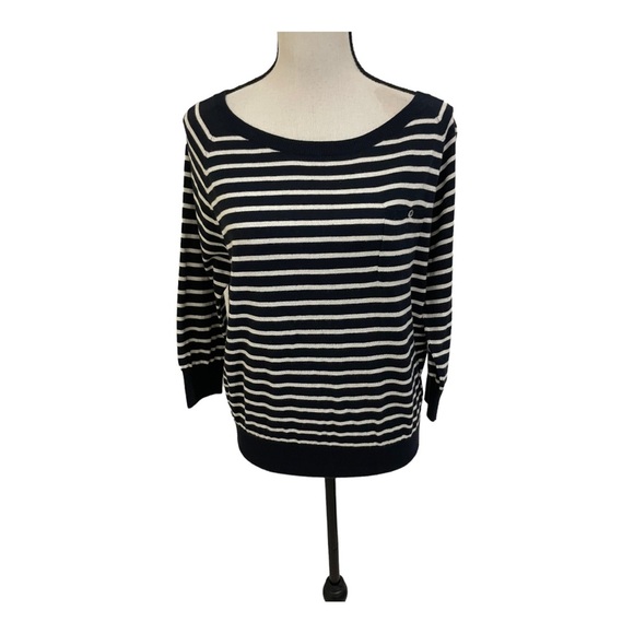 J brand womens striped medium cotton cashmere blend. Sweater. Round neck… - Picture 1 of 10